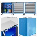 LARBANKE Lockable Steel Tool Cabinet with Wheels and Adjustable Shelves