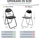 Nyxi Folding Padded Chairs | Set of 4 Black Faux Leather