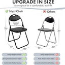 Nyxi Folding Padded Chairs | Set of 4 Black Faux Leather
