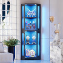 BROTTAR 165 cm Corner Glass Display Case with LED Lighting