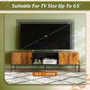 WLIVE Mid Century Modern TV Stand for 65 Inch TV - Rustic Brown