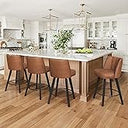 Daluvenix Counter Height Bar Stools - Set of 2 with Swivel and High Back