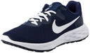 Nike Revolution 6 Nn athletic shoes featuring a midnight navy and white colorway with a lace-up closure