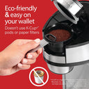 Hamilton Beach Scoop Single Serve Coffee Maker, Stainless Steel, 1200 W