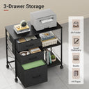 Devaise 3 Drawer Mobile File Cabinet with Open Storage Shelf