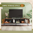 WLIVE Mid Century Modern TV Stand for 65 Inch TV - Rustic Brown