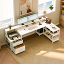 ODK L-Shaped Corner Desk with Storage and Drawers