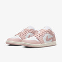 JRDN Women's Low-Top Basketball Sneaker in Pink and White