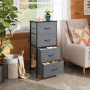 WLIVE Fabric Chest of Drawers with 4 Drawers - Dark Grey