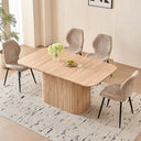 HJhomeheart Rectangular Dining Table - Light Wood Veining