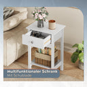 WLIVE Modern Wooden Bedside Table with Drawer and Shelf