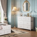 WLIVE 7 Drawer Dresser TV Stand with Sturdy Steel Frame