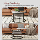 HOJINLINERO Modern Grey Lift Top Coffee Table with Storage