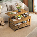 WLIVE Lift Up Coffee Table with 2 Drawers