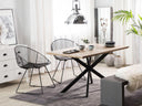 Beliani Spectra Unique Dining Table with Light Wood and Black Legs