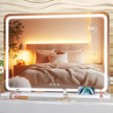 LED lighted vanity mirror with 10x magnification and touch control buttons