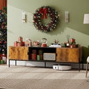 WLIVE Mid Century Modern TV Stand for 65 Inch TV - Rustic Brown