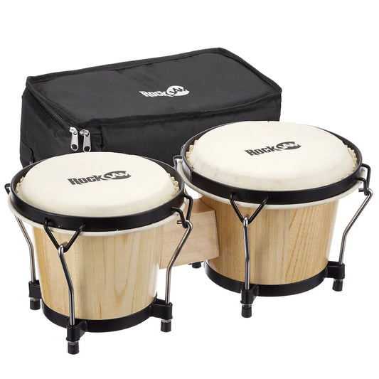 RockJam - 7" And 8" Bongo Drum Set With Padded Bag And Tuning Key