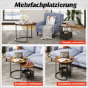 WLIVE Set of 2 Round Coffee Tables with Storage
