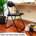 Nyxi Set of 4 Paris Faux Leather Folding Chairs