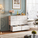 WLIVE 7 Drawer Dresser TV Stand with Sturdy Steel Frame