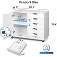 Devaise Mobile Storage Cabinet with 5 Drawers and Door