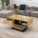RanRan Wood Grain Coffee Table with Storage