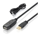 Active - USB 2.0 Extension Cable Male to Female, 15m, Built-in IC Chipset, Braided Design