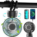 AidSci 120° Oscillating Stroller Fan - Quiet, Portable, 40 Hours