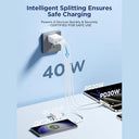 Aioneus - 40W Fast Charging USB C Block, 4-Port PD+QC for iPhone & Tablets