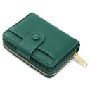 Shop Anywn's Women's Small Soft Leather Purse with large zip coin compartment, 5 card slots, and stylish deep green design. Perfect for everyday use!