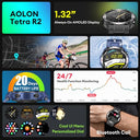 Aolon - Tetra R2 Smart Watch with 1.39" Display, Bluetooth Calls & Message Alerts