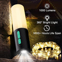 Audles - 33Ft Camping String Lights with Lanterns, 4000mAh Charger, IPX6 Waterproof