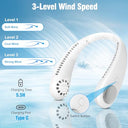 Auokai - 360° Cooling Neck Fan with 2600 mAh Battery, 3 Speed, Portable Design
