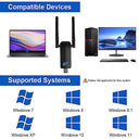 Axfee - AC1300Mbps Dual Band WiFi Adapter with High Gain Antenna for PC/Laptop