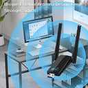 Axfee - AC1300Mbps Dual Band WiFi Adapter with High Gain Antenna for PC/Laptop