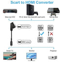 Axfee - Scart to HDMI Converter, 720/1080p Support, Audio/Video Adapter