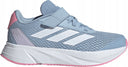 Lightweight grey adidas Duramo SL EL K children's shoes with elastic laces and a breathable mesh upper