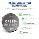 Beidongli - CR2450 3V Lithium Button Cells, 20 Pack, 650 mAh, 5 Year Warranty