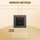 Bseed - Electrical Wall Light Switch with LED Backlight, Glass Faceplate, 10A Toggle, 2 Gang