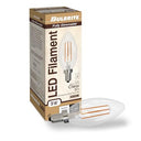 Bulbrite - 5W LED B11 Filament Bulb, 3000K Warm White, E12 Base, Clear Glass