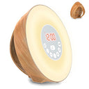 COULAX - Wake Up Light Wood Grain Sunrise Alarm Clock with FM Radio & Snooze Function