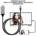 CamKpell - Type C USB-C to HDMI 4K Cable, 1.2 in 1 Function, Black