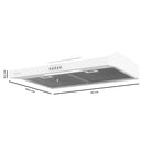 Cecotec - 60 cm Cooker Hood Bolero Flux CM 602200, 220 m3/h Suction, 3 Power Levels, White Finish