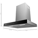 Cecotec - 60 cm Glass Black Extractor, 550m³/h Suction, Touch Control, LED Light