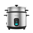 Discover the Cecotec 700W Rice Cooker with 1.8L capacity, perfect for cooking delicious rice dishes for up to 10 servings. Stainless steel and glass lid included.