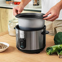Cecotec - 700W Stainless Steel Rice Cooker, 1.8L Capacity, 10 Servings, Glass Lid