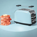 Cecotec - 850W Blue Vertical Toaster with Short Double Slot & Automatic Pop-up