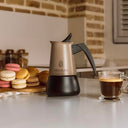 Cecotec - Elegant Steel Italian Coffee Maker for 2 Cups, 100 ml Capacity, Safety Valve