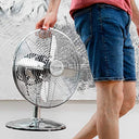 Cecotec - EnergySilence 620 RetroDesk Fan, 40W, Chrome Finish, 12", 3 Speeds